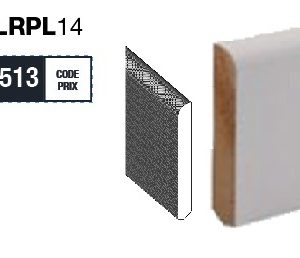 Plinthe MDF arrondie prépeinte 244 x 8 x 1,4 cm