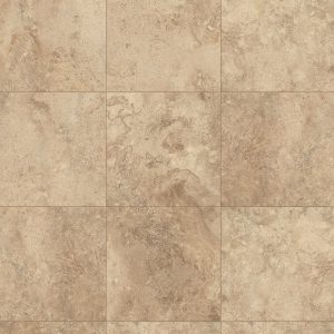 Dalle de sol SPC Studio effet Travertin Marron 61,5 x 61,5 cm – ép. 5+1 mm